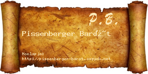 Pissenberger Barót névjegykártya